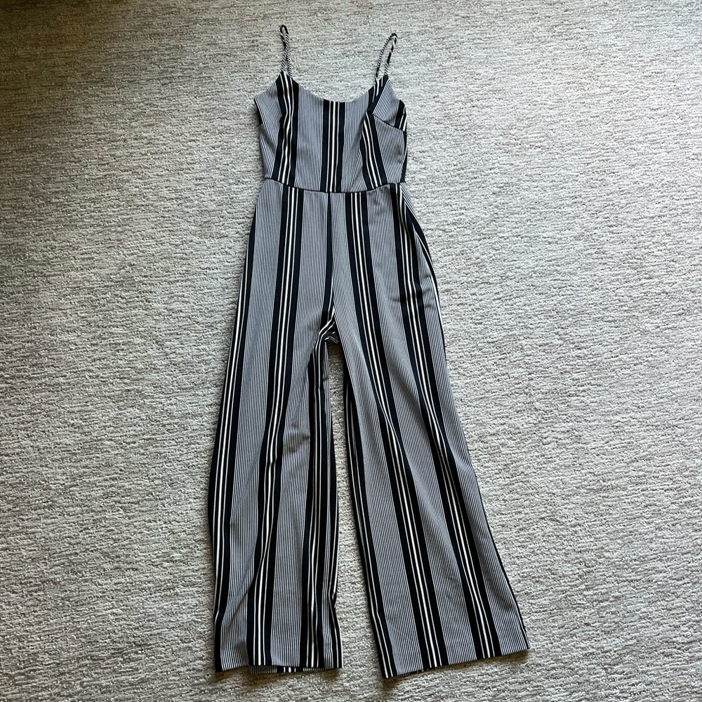 Striped Black and White Jumpsuit